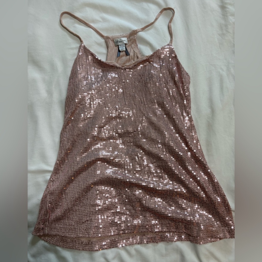 Dynamite Sparkling Rose Gold Camisole